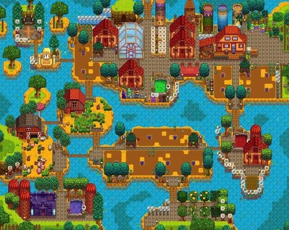 スターデューバレー1.6:完全な農場地図のレイアウトとアイデア