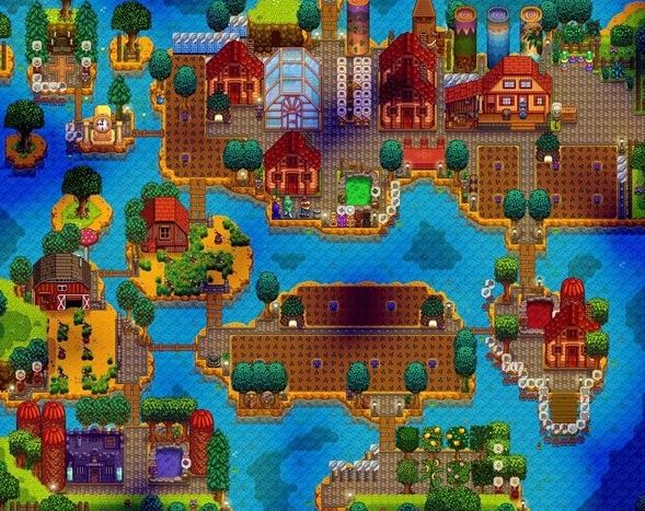 スターデューバレー1.6:完全な農場地図のレイアウトとアイデア