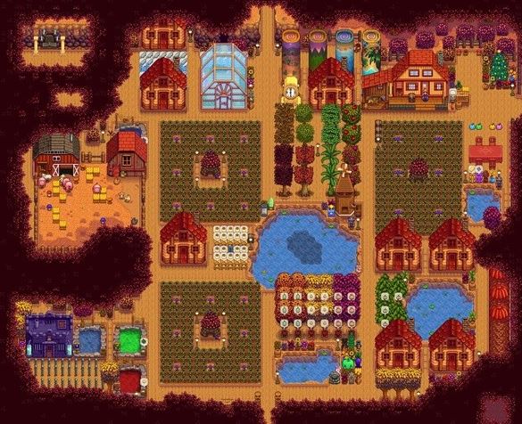 スターデューバレー1.6:完全な農場地図のレイアウトとアイデア