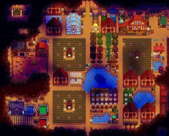スターデューバレー1.6:完全な農場地図のレイアウトとアイデア
