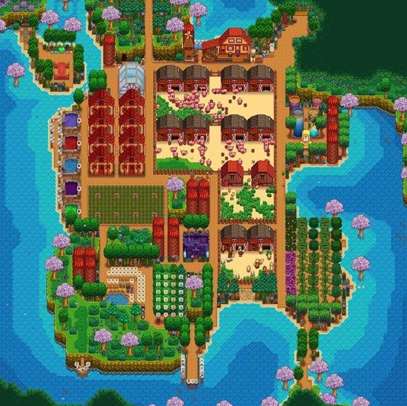 スターデューバレー1.6:完全な農場地図のレイアウトとアイデア