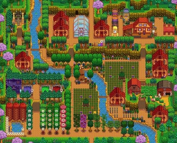 スターデューバレー1.6:完全な農場地図のレイアウトとアイデア
